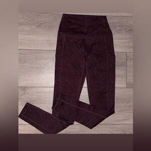 Aerie Chill Play Move Leggings Size XS Burgundy Purple Heather Full Length GUC